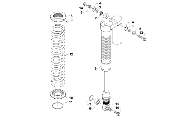 Parts Diagram for Arctic Cat 2016 WILDCAT 4X ATV REAR SUSPENSION SHOCK ASSEMBLY