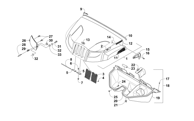 Parts Diagram for Arctic Cat 2015 PROWLER 700 HDX XT ATV HOOD AND HEADLIGHT ASSEMBLY