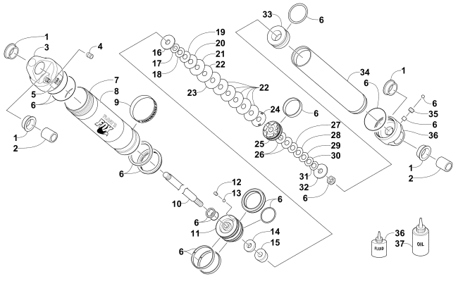 Parts Diagram for Arctic Cat 2015 M 9000 HCR 162 SNOWMOBILE REAR SUSPENSION REAR ARM SHOCK ABSORBER