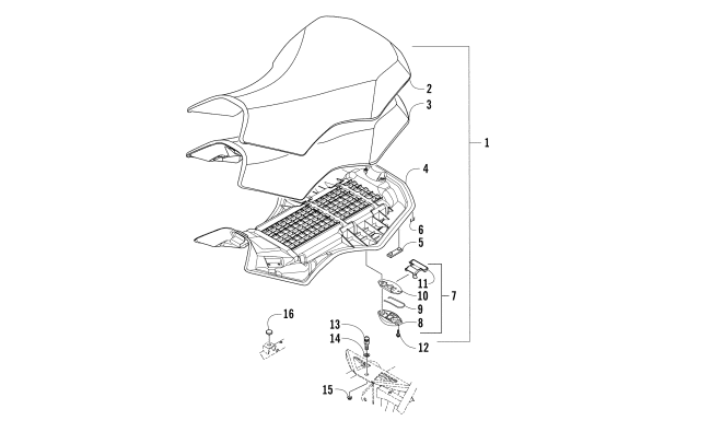 Parts Diagram for Arctic Cat 2016 ALTERRA 700 XT EPS ATV SEAT ASSEMBLY