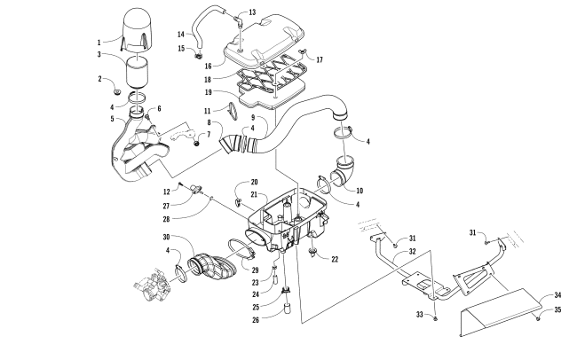 Parts Diagram for Arctic Cat 2016 HDX 700 XT ATV AIR INTAKE ASSEMBLY  (SER. #  302246 AND BELOW)
