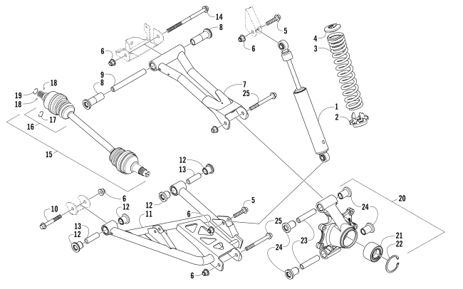 Parts Diagram for Arctic Cat 2016 ALTERRA 550 ATV REAR SUSPENSION ASSEMBLY