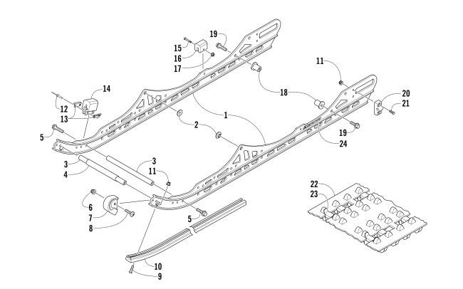Parts Diagram for Arctic Cat 2017 LYNX 2000 SNOWMOBILE SLIDE RAIL AND TRACK ASSEMBLY