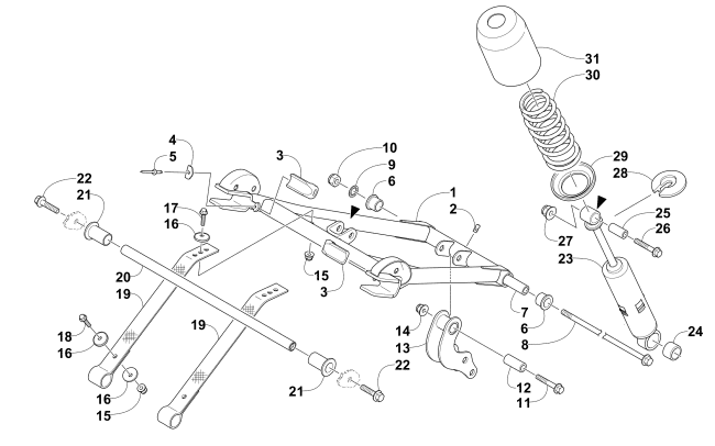 Parts Diagram for Arctic Cat 2015 LYNX 2000 SNOWMOBILE REAR SUSPENSION FRONT ARM ASSEMBLY