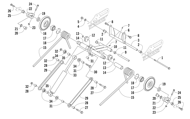 Parts Diagram for Arctic Cat 2015 BEARCAT 2000 SNOWMOBILE REAR SUSPENSION REAR ARM ASSEMBLY