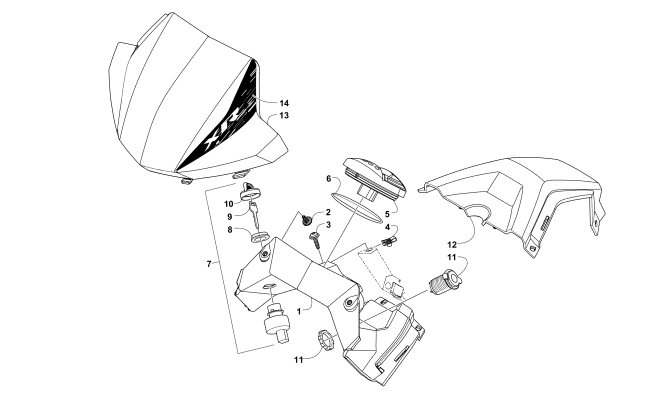 Parts Diagram for Arctic Cat 2015 XR 550 XT ATV CONSOLE AND INSTRUMENT ASSEMBLY