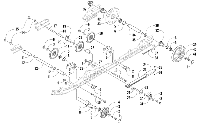Parts Diagram for Arctic Cat 2016 BEARCAT 2000 LT SNOWMOBILE IDLER WHEEL ASSEMBLY
