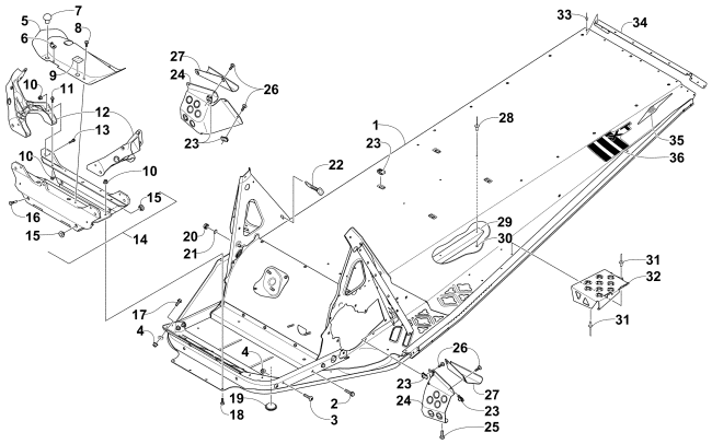 Parts Diagram for Arctic Cat 2015 BEARCAT 2000 XT SNOWMOBILE CHASSIS ASSEMBLY
