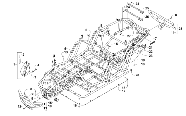 Parts Diagram for Arctic Cat 2015 WILDCAT 4X LTD ATV FRAME, HEADLIGHTS, AND RELATED PARTS