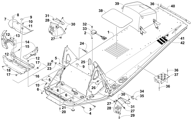 Parts Diagram for Arctic Cat 2015 BEARCAT 5000 XT LTD SNOWMOBILE CHASSIS ASSEMBLY