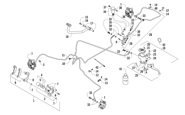 Parts Diagram for Arctic Cat 2017 ALTERRA 700 XT EPS INERNATIONAL ATV HYDRAULIC BRAKE ASSEMBLY