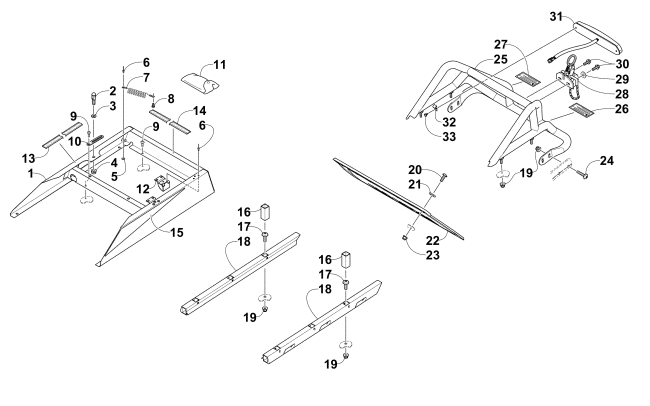 Parts Diagram for Arctic Cat 2015 BEARCAT 5000 XT GS SNOWMOBILE REAR BUMPER, RACK RAIL, SNOWFLAP, AND TAILLIGHT ASSEMBLY