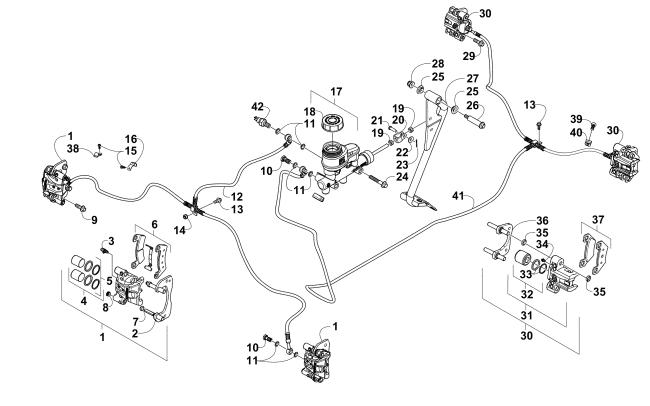 Parts Diagram for Arctic Cat 2016 WILDCAT SPORT XT EPS ATV HYDRAULIC BRAKE ASSEMBLY