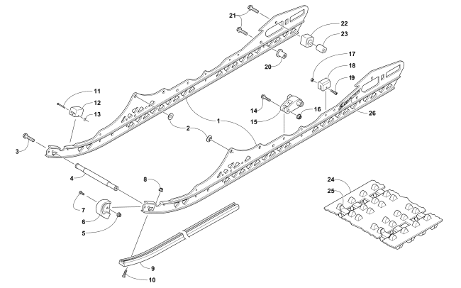 Parts Diagram for Arctic Cat 2017 PANTERA 7000 LTD EARLY BUILD SNOWMOBILE SLIDE RAIL AND TRACK ASSEMBLY