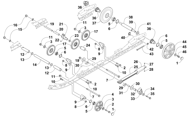 Parts Diagram for Arctic Cat 2016 PANTERA 3000 SNOWMOBILE IDLER WHEEL ASSEMBLY