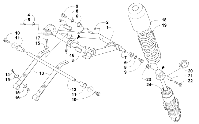 Parts Diagram for Arctic Cat 2016 PANTERA 7000 LTD SNOWMOBILE REAR SUSPENSION FRONT ARM ASSEMBLY