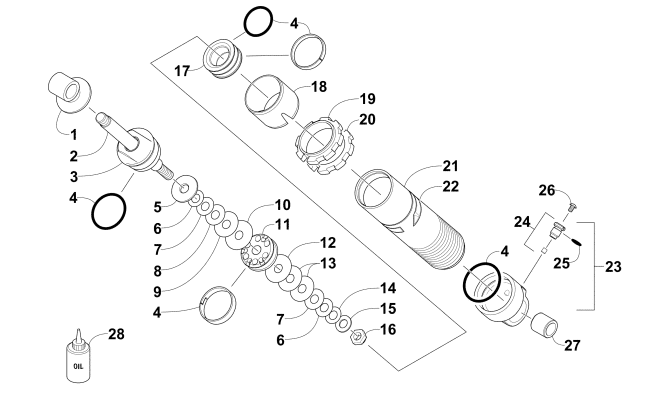 Parts Diagram for Arctic Cat 2017 PANTERA 7000 LTD SNOWMOBILE REAR SUSPENSION FRONT ARM SHOCK ABSORBER