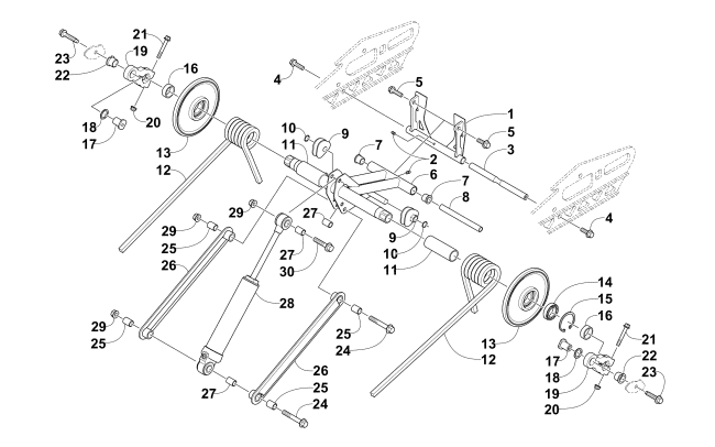 Parts Diagram for Arctic Cat 2016 PANTERA 7000 LTD SNOWMOBILE REAR SUSPENSION REAR ARM ASSEMBLY