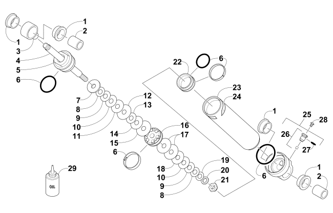 Parts Diagram for Arctic Cat 2016 XF 7000 CROSSTOUR SNOWMOBILE REAR SUSPENSION REAR ARM SHOCK ABSORBER