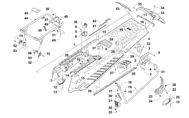 Parts Diagram for Arctic Cat 2015 PANTERA 7000 SNOWMOBILE TUNNEL AND REAR RACK ASSEMBLY