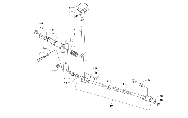 Parts Diagram for Arctic Cat 2015 XR 550 XT ATV SHIFT LEVER ASSEMBLY