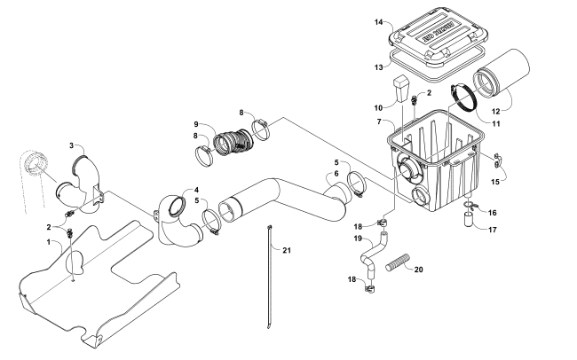 Parts Diagram for Arctic Cat 2016 ALTERRA 500 XT EPS ATV AIR INTAKE ASSEMBLY