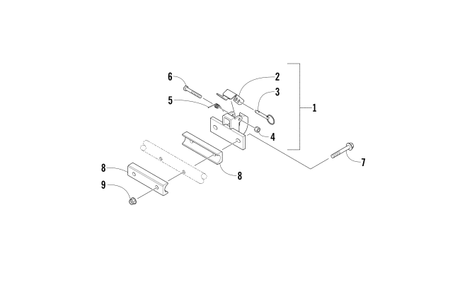 Parts Diagram for Arctic Cat 2017 BEARCAT 3000 LT SNOWMOBILE HITCH ASSEMBLY (LTOSL)