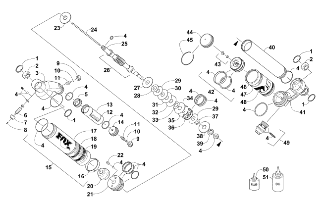 Parts Diagram for Arctic Cat 2015 ZR 6000 TUCKER HIBBERT RR SNOWMOBILE FRONT SUSPENSION SHOCK ABSORBER