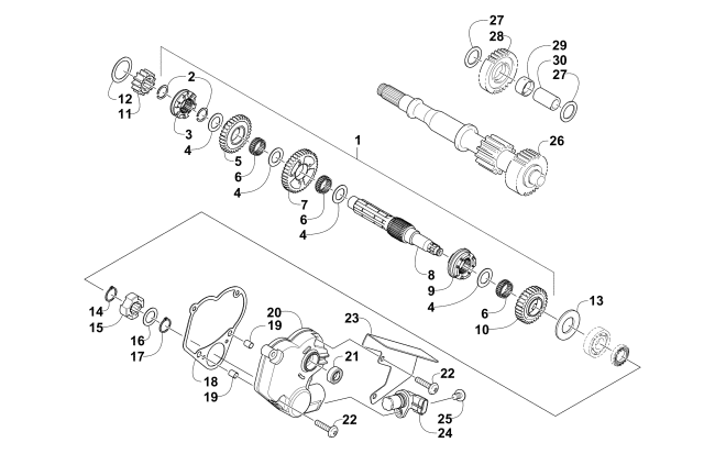 Parts Diagram for Arctic Cat 2016 1000 MUD PRO SE EPS ATV SECONDARY TRANSMISSION ASSEMBLY