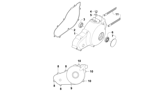 Parts Diagram for Arctic Cat 2015 TRV 1000 LTD ATV MAGNETO SIDE ENGINE COVERS