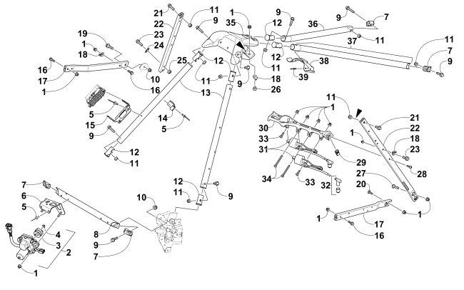 Parts Diagram for Arctic Cat 2015 ZR 6000 TUCKER HIBBERT RR SNOWMOBILE STEERING SUPPORT ASSEMBLY