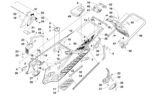 Parts Diagram for Arctic Cat 2015 ZR 6000 TUCKER HIBBERT RR SNOWMOBILE TUNNEL, REAR BUMPER, AND SNOWFLAP ASSEMBLY