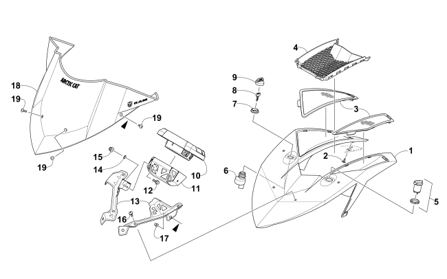 Parts Diagram for Arctic Cat 2015 ZR 6000 TUCKER HIBBERT RR SNOWMOBILE WINDSHIELD AND INSTRUMENTS ASSEMBLIES