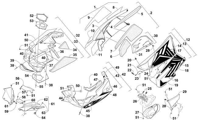 Parts Diagram for Arctic Cat 2015 ZR 6000 TUCKER HIBBERT RR SNOWMOBILE SKID PLATE AND SIDE PANEL ASSEMBLY