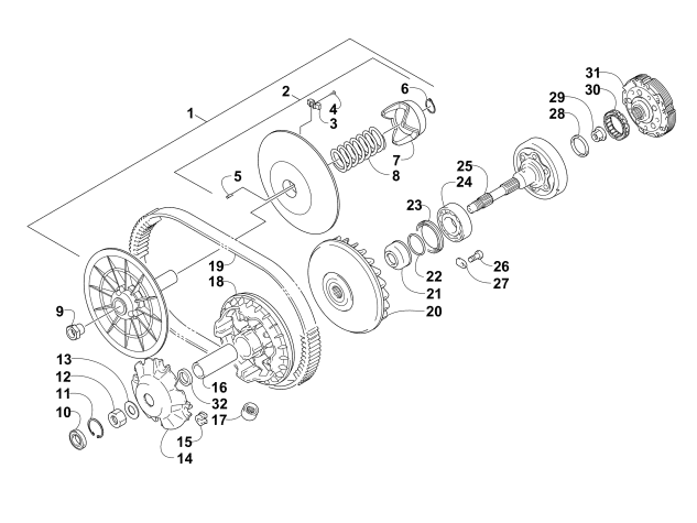 Parts Diagram for Arctic Cat 2015 TRV 1000 XT ATV TRANSMISSION ASSEMBLY