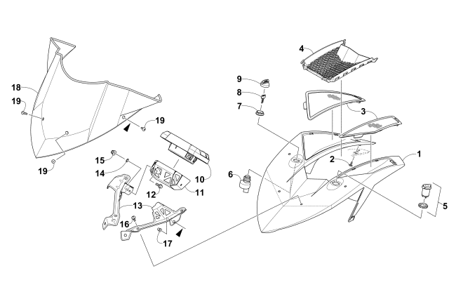 Parts Diagram for Arctic Cat 2015 ZR 6000 SNO PRO RR SNOWMOBILE WINDSHIELD AND INSTRUMENTS ASSEMBLIES