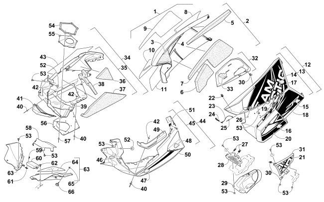 Parts Diagram for Arctic Cat 2015 ZR 6000 SNO PRO RR SNOWMOBILE SKID PLATE AND SIDE PANEL ASSEMBLY