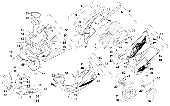 Parts Diagram for Arctic Cat 2015 ZR 6000 EL TIGRE ES SNOWMOBILE SKID PLATE AND SIDE PANEL ASSEMBLY