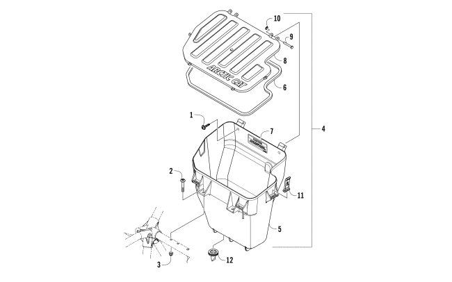 Parts Diagram for Arctic Cat 2017 WILDCAT SPORT LTD EPS ATV FRONT STORAGE BOX