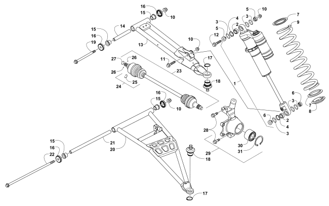 Parts Diagram for Arctic Cat 2015 WILDCAT SPORT LIMITED ATV FRONT SUSPENSION ASSEMBLY