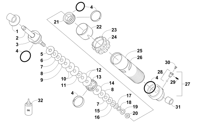 Parts Diagram for Arctic Cat 2015 M 7000 SNO PRO SNOWMOBILE REAR SUSPENSION FRONT ARM SHOCK ABSORBER