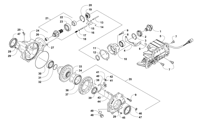 Parts Diagram for Arctic Cat 2015 XR 700 ATV FRONT DRIVE GEARCASE ASSEMBLY