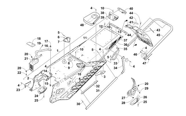 Parts Diagram for Arctic Cat 2015 ZR 6000 SNO PRO ES SNOWMOBILE TUNNEL, REAR BUMPER, AND SNOWFLAP ASSEMBLY