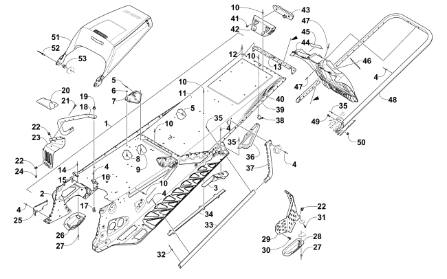 Parts Diagram for Arctic Cat 2015 XF 6000 LXR 137 SNOWMOBILE TUNNEL, REAR BUMPER, AND SNOWFLAP ASSEMBLY