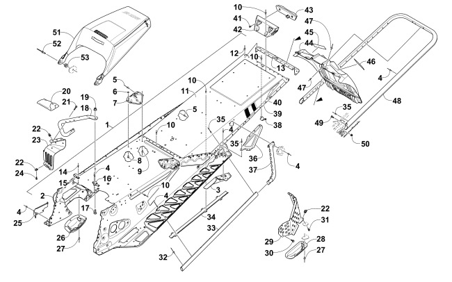 Parts Diagram for Arctic Cat 2015 XF 6000 SNO PRO LTD ES 137 SNOWMOBILE TUNNEL, REAR BUMPER, AND SNOWFLAP ASSEMBLY