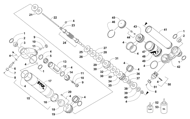Parts Diagram for Arctic Cat 2017 ZR 6000 R SX SNOWMOBILE FRONT SUSPENSION SHOCK ABSORBER