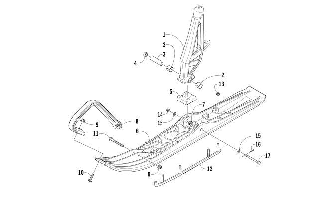 Parts Diagram for Arctic Cat 2016 ZR 4000 RR 129 SNOWMOBILE SKI AND SPINDLE ASSEMBLY