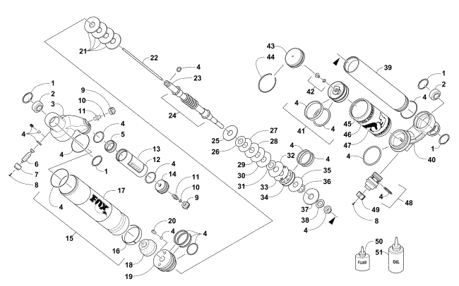 Parts Diagram for Arctic Cat 2016 ZR 4000 RR 129 SNOWMOBILE FRONT SUSPENSION SHOCK ABSORBER