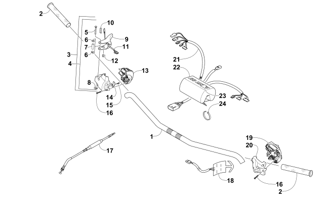 Parts Diagram for Arctic Cat 2015 ZR 6000 R XC SNOWMOBILE HANDLEBAR AND CONTROLS