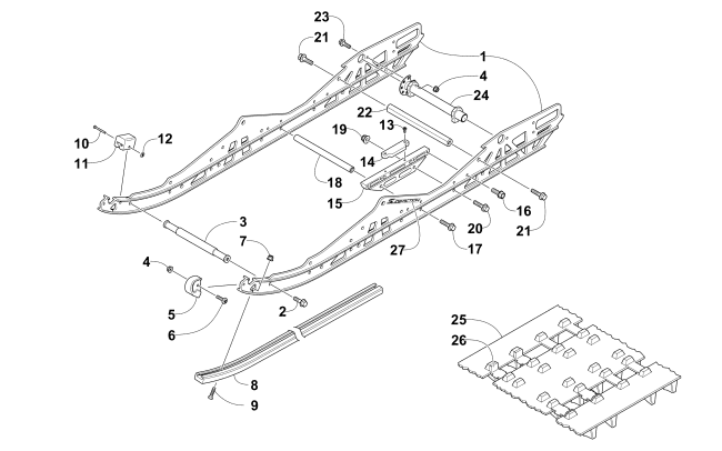 Parts Diagram for Arctic Cat 2015 ZR 6000 R XC SNOWMOBILE SLIDE RAIL AND TRACK ASSEMBLY